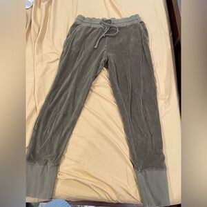 Kate Quinn velvet green sweat pants